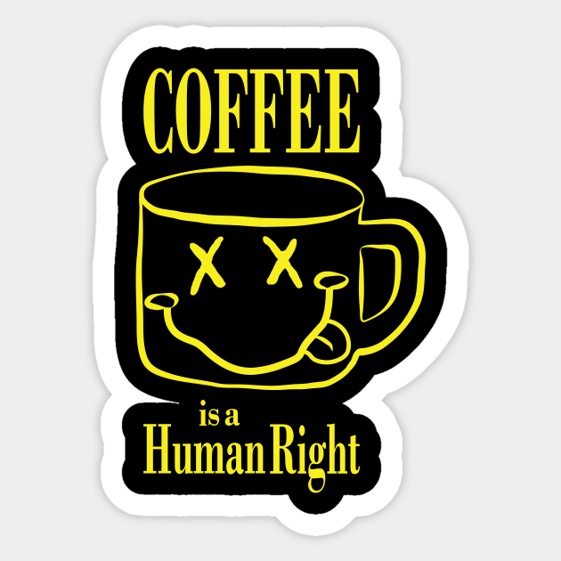 Coffee is a Human Right 90s grunge style Sticker by pelagio